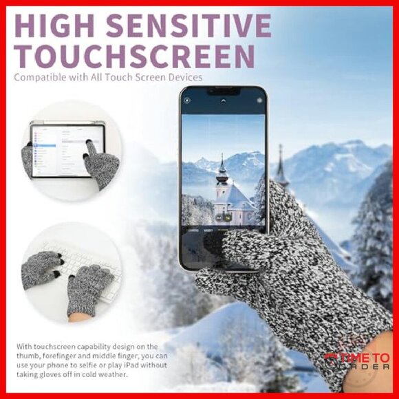 Winter Set: Beanie, Touchscreen Gloves, Long Scarf - 3-Piece Accessory Bundle main image 5